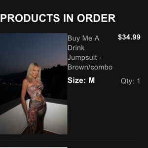 Fashion Nova Brown and Red Jumpsuit